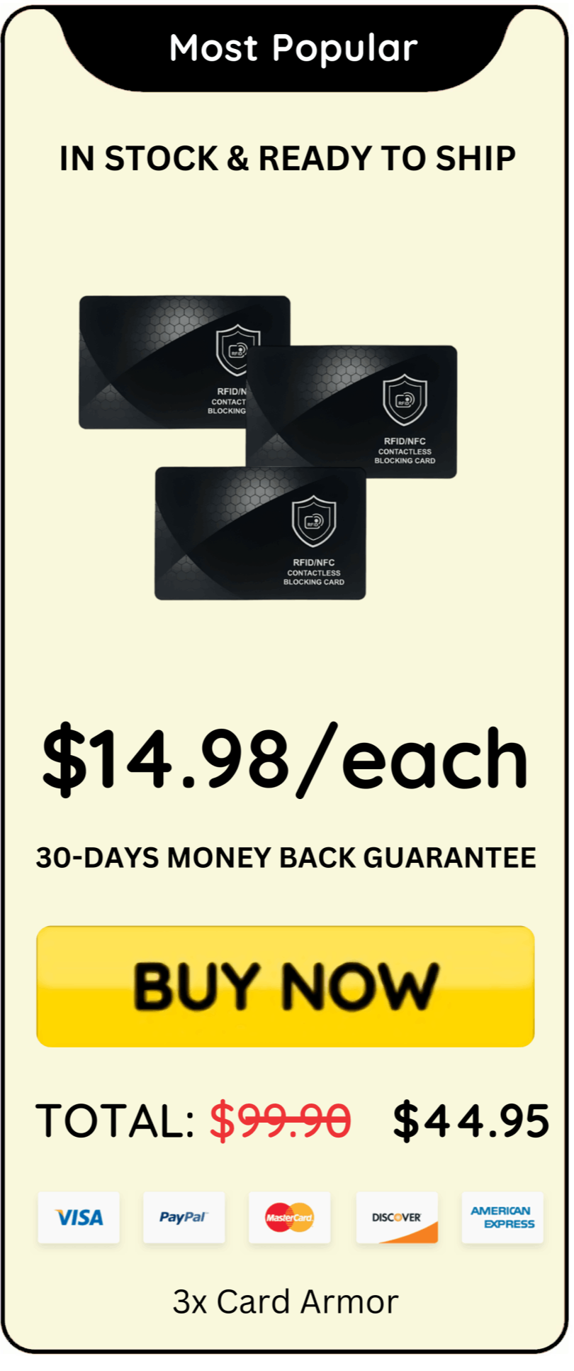 Card Armor Price