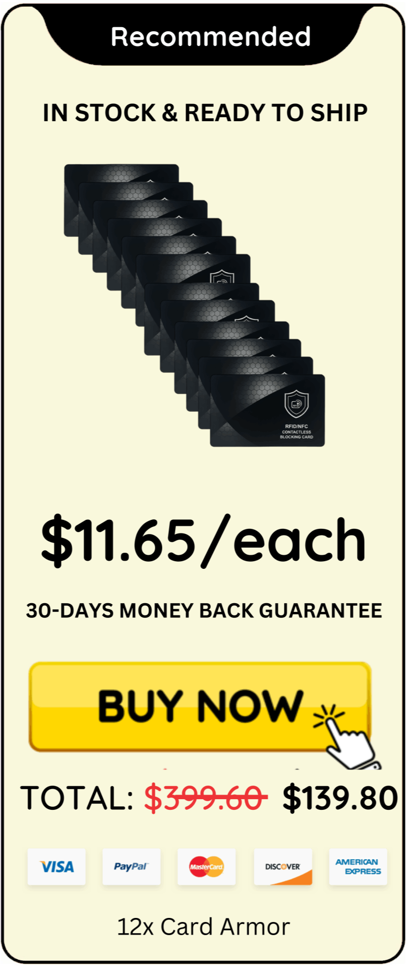 Card Armor Package price