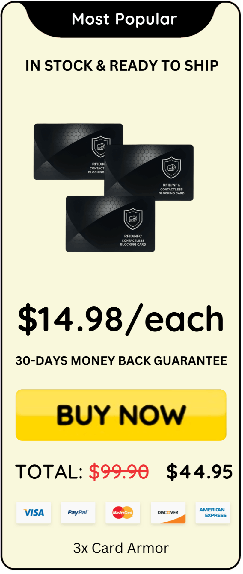 Card Armor price