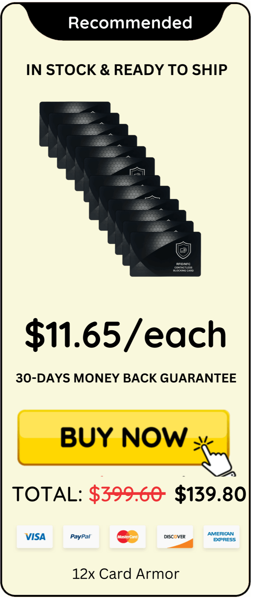 Card Armor Package price